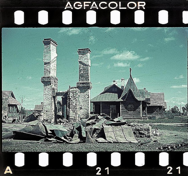 Ruined houses in Belarus