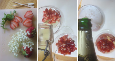 Zubereitung Egon - Sommerdrink Erdbeere-Holunder-Sekt mit Rezept