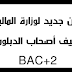 إعلان جديد لوزارة المالية للتوظيف أصحاب الدبلومات BAC+2