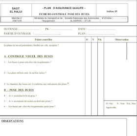 Exemple de fiche de contrôle de pose de buses