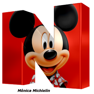 Abecedario 3D con la Cara de Mickey. Mickey Letters.