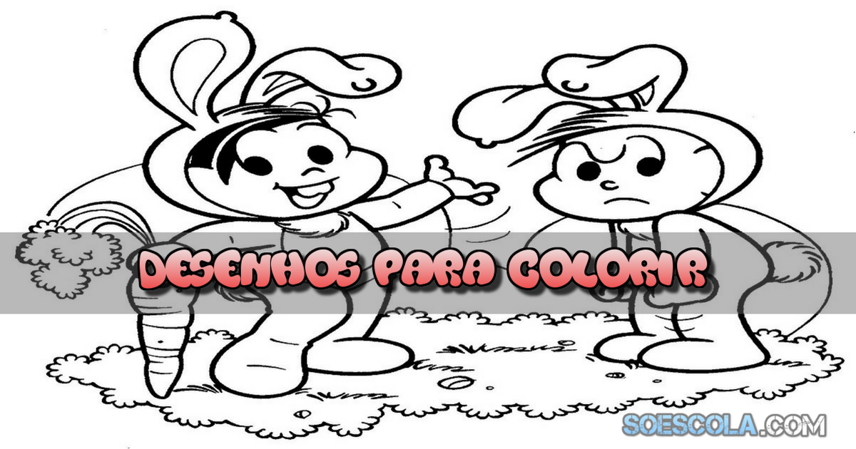 Desenhos para colorir: Desenhos da Monica para colorir, tema Páscoa