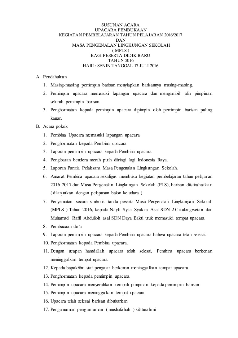 susunan upacara bendera - wood scribd indo