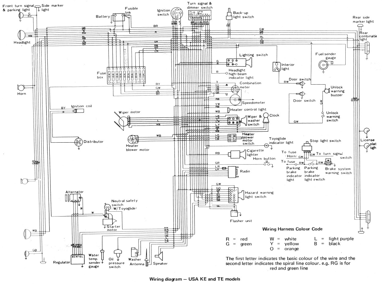 Free Auto Wiring Diagram: 1974 Toyota Corolla Wiring Diagram