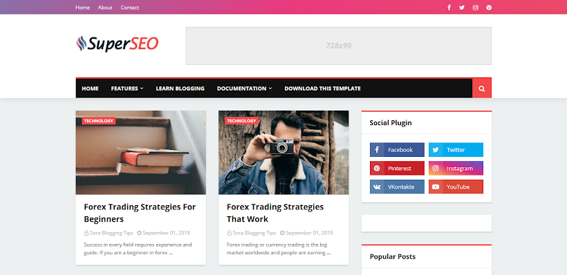 Super Seo Free Blogger Template