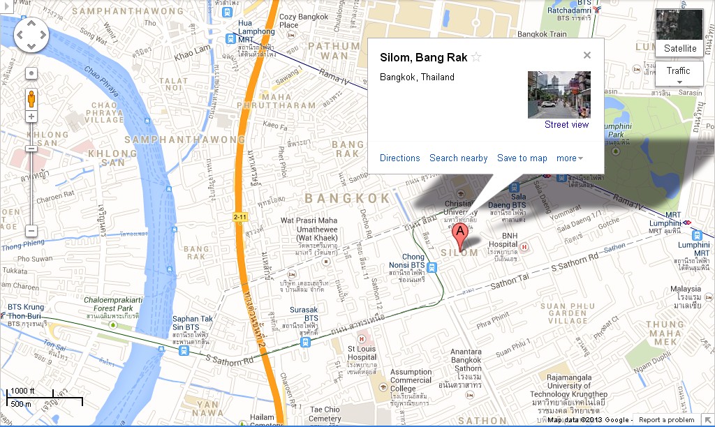 Street map Bangkok Thailand