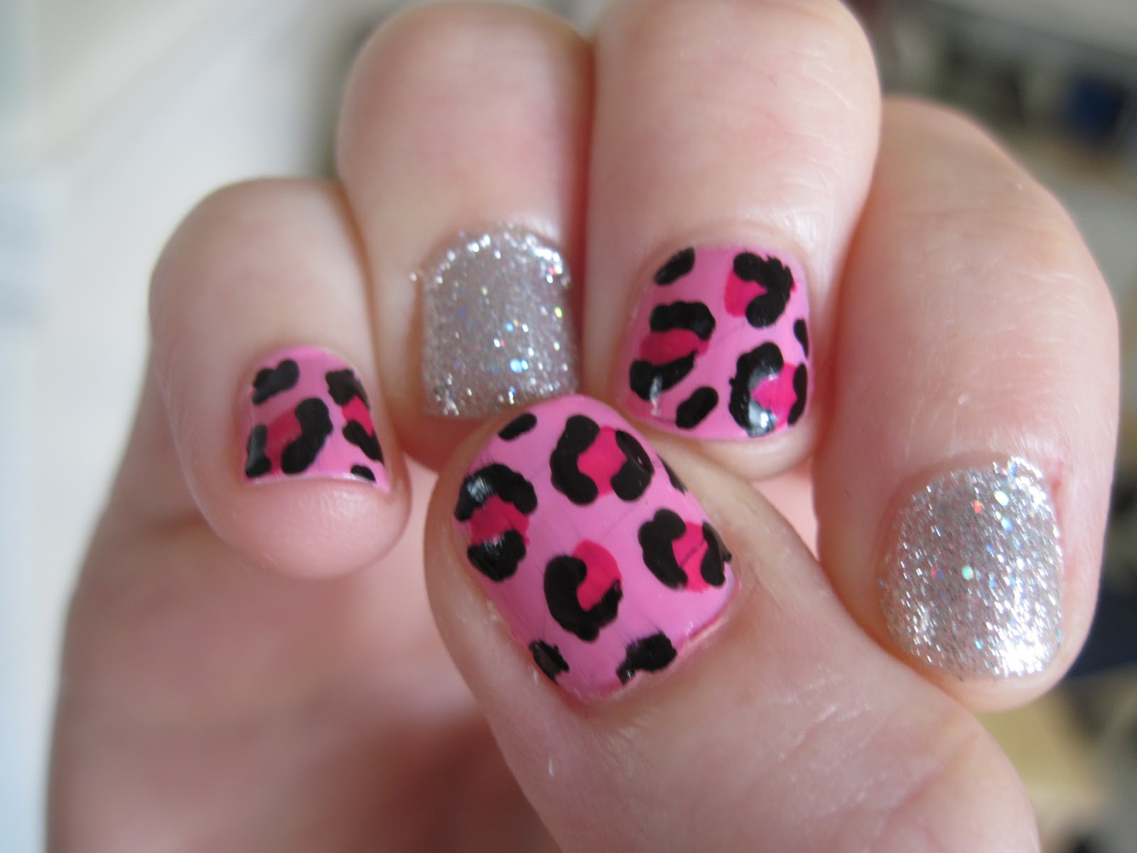 aka Bailey: Pink Leopard Print Nails