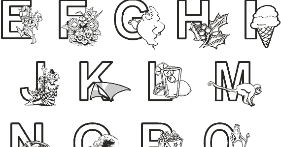 Huruf ABC - Gambar Mewarna Colouring Picture