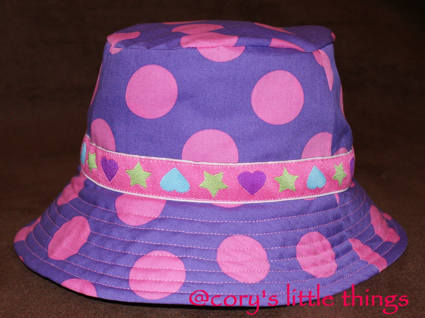 cory's little things "Purple Pink Polka Dots" Summer Hat & Romper