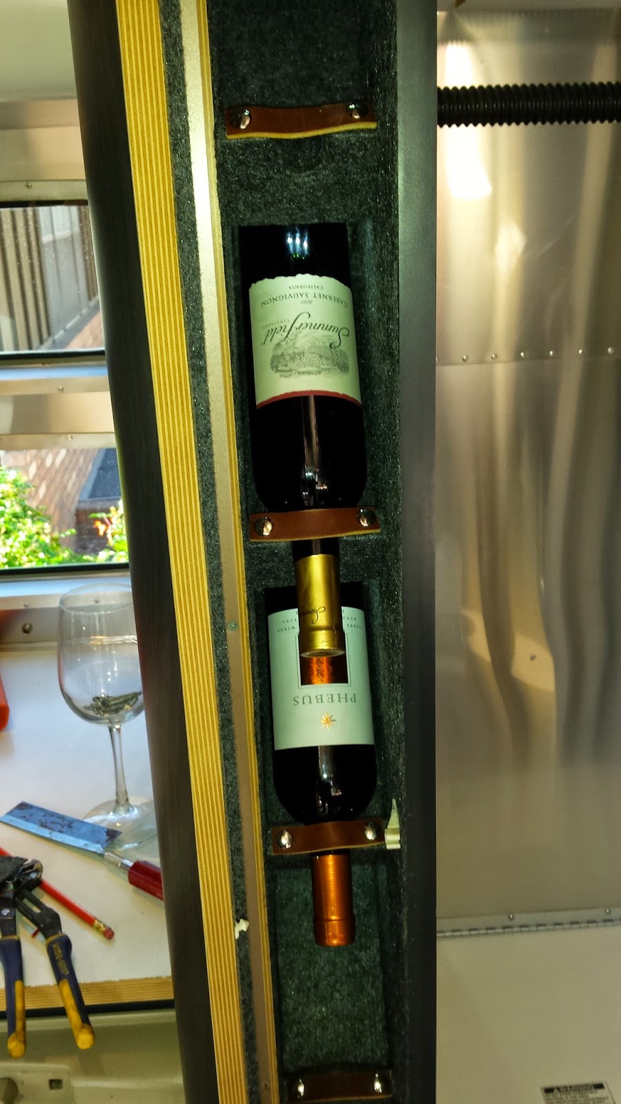 Airstream Renovation Airstream wine rack