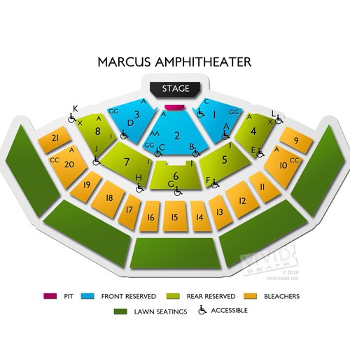 Marcus Amphitheater Seating Chart Row & Seat Numbers TickPick