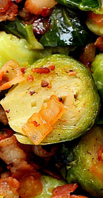 Quick and easy side dish recipe with Brussels sprouts that are steamed and then sauteed with garlic, onion and crispy bacon. All in your Instant Pot!More awesome Instant Pot recipes: www.crunchycreamysweet.com