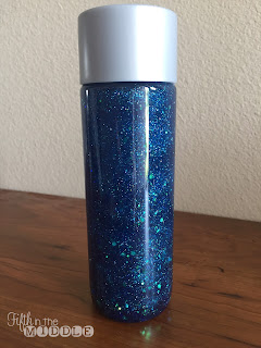 Blue, green, and purple "mermaid tail" sensory bottle