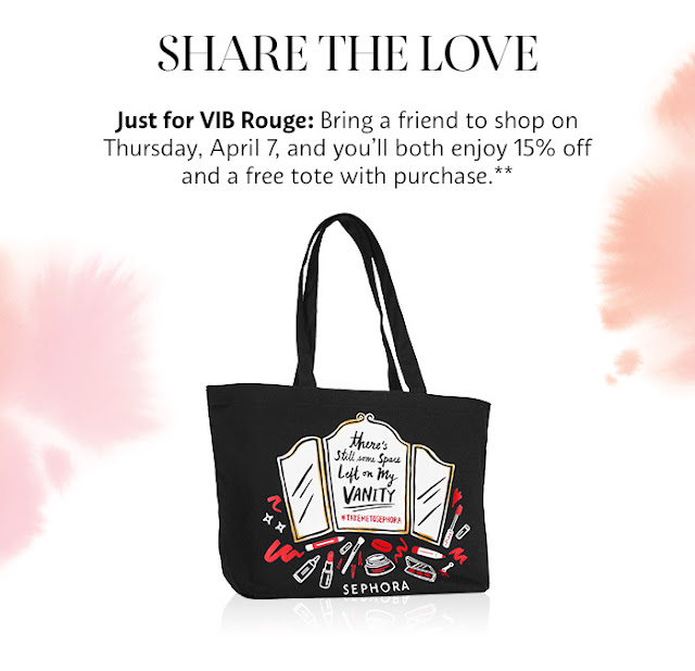 Sephora VIB Rouge Free Black Tote Love Note April 2016