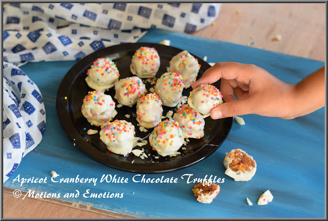Apricot Cranberry and White Chocolate Truffles