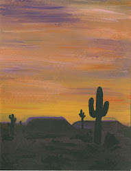 sunset desert painting cactus easy simple scene fun pretty landscape paint ages creative forgiving very project
