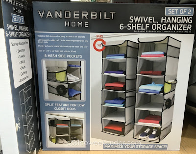 Create more space with the Vanderbilt Home Swivel, Hanging 6-Shelf Closet Organizer