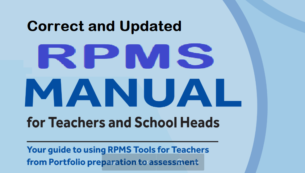 Correct And Updated Version Of The Rpms Manual For Teachers And School