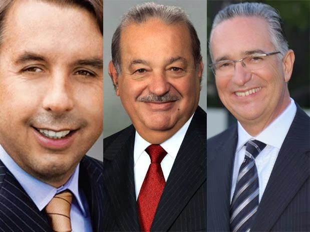 Emilio Azcarraga, Carlos Slim y Ricardo Salinas Pliego