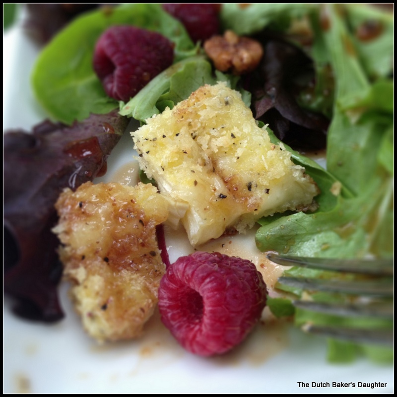 The Dutch Baker's Daughter Fried Brie and Raspberry Salad with Honey