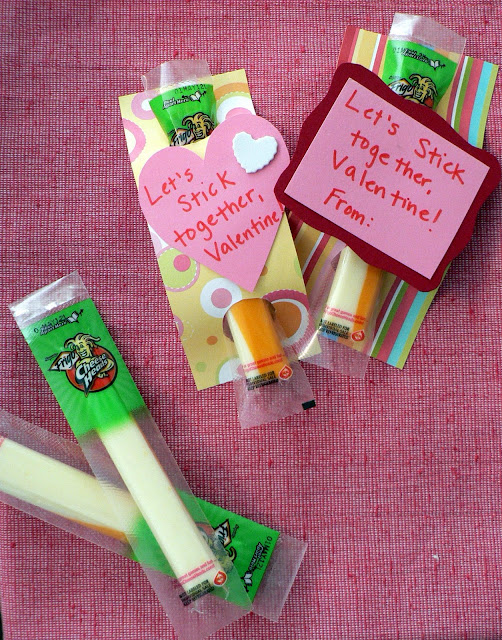Healthy Valentine Treats for kids, cheese stick valentine