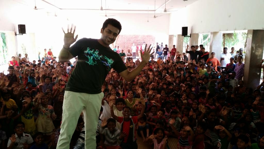 Surya-in-Haiku-Movie-Shooting-Spot-with-Childrens Surya-in-Haiku-Movie-Shooting-Spot-with-Childrens