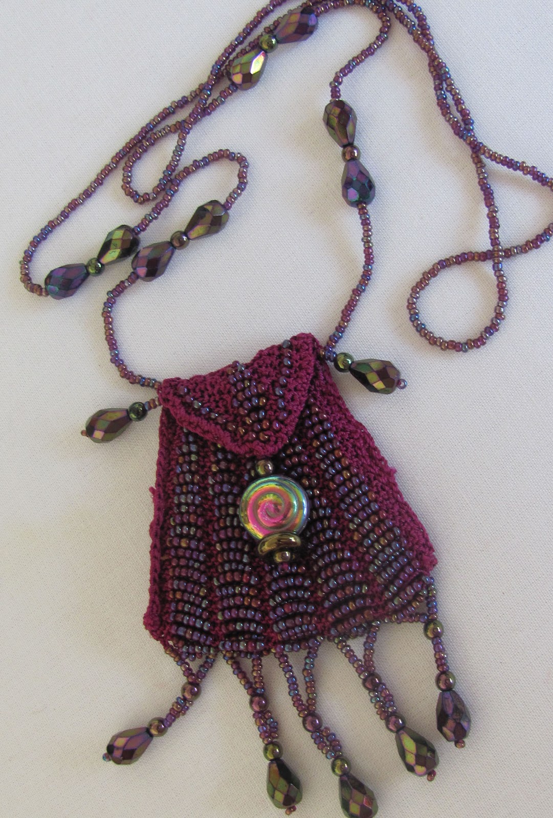 Peck's Pieces Knitted Beaded Amulet Bags