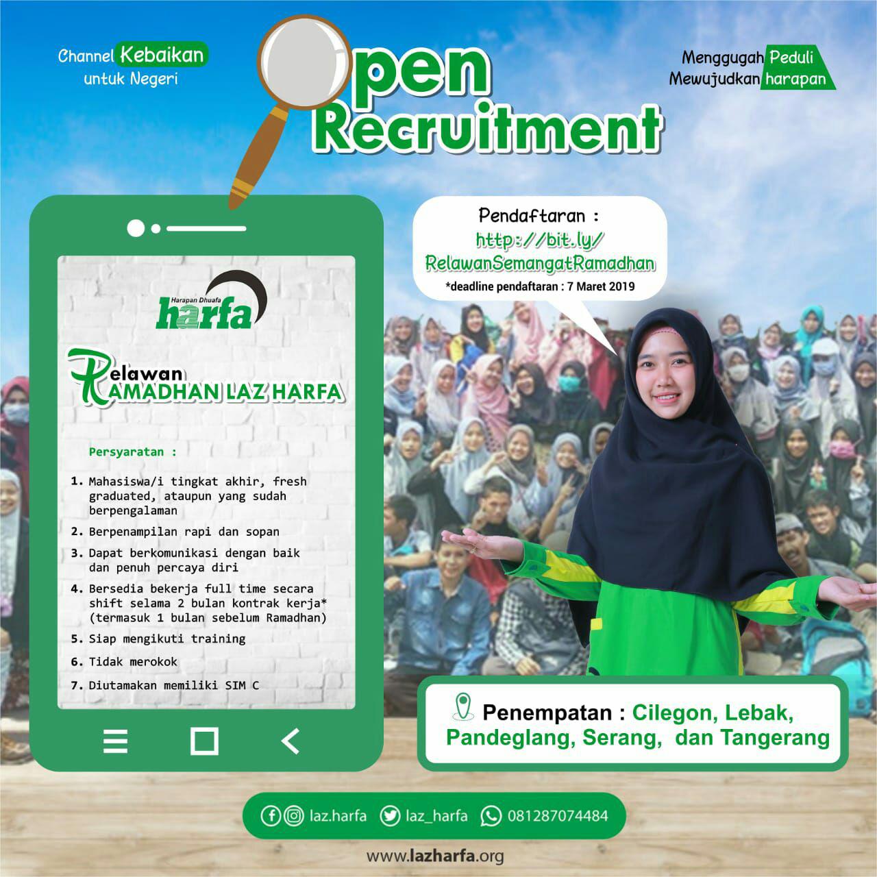 OPEN RECRUITMENT RELAWAN RAMADHAN LAZ HARFA