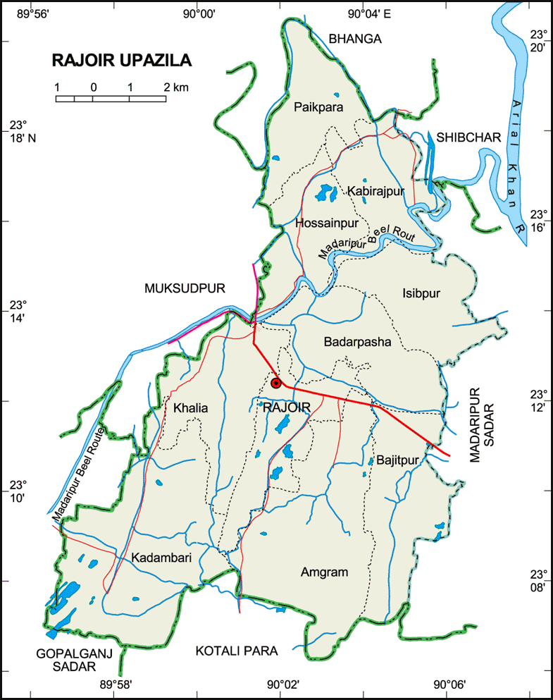 Rajoir Upazila Map Madaripur District Bangladesh