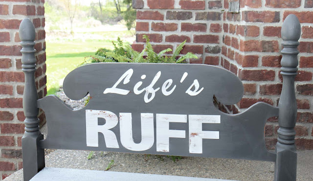 Headboard turned into dog bed Ruff Life, Bliss-Ranch.com