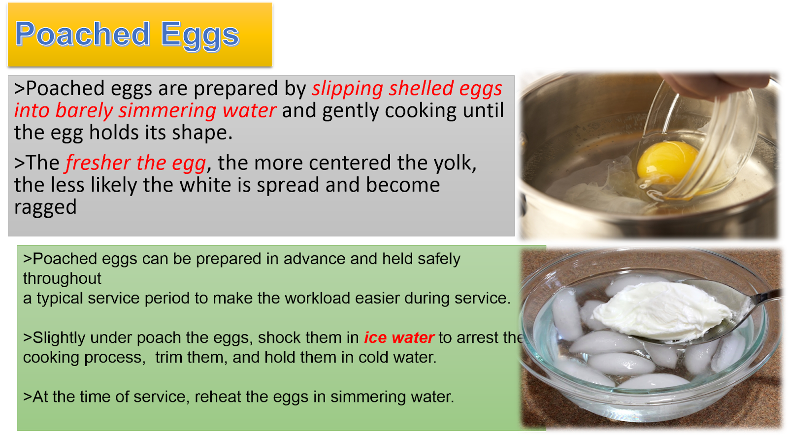 QUARTER 1 Egg, Cereal, and Starch Dishes LO 2 Prepare and Cook egg
