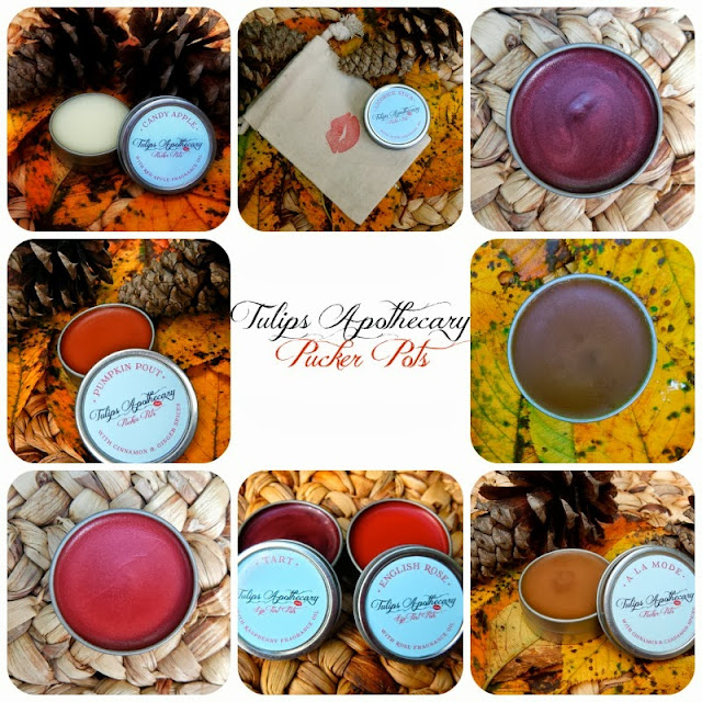 Lip Balms in Fall Scents-Apple Pie, Pumpkin Spice, Chocolate, Candy Apple and Licorice