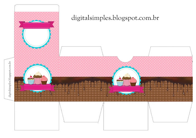 Cajas de Chicas Haciendo Cupcakes para imprimir gratis