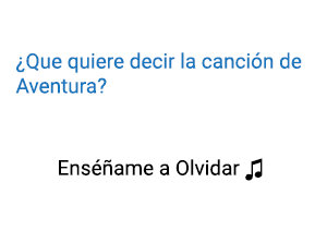 Significado de la canción Enséñame a Olvidar Aventura.