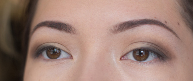 anastasia dipbrow pomade and brow wiz in chocolate worn