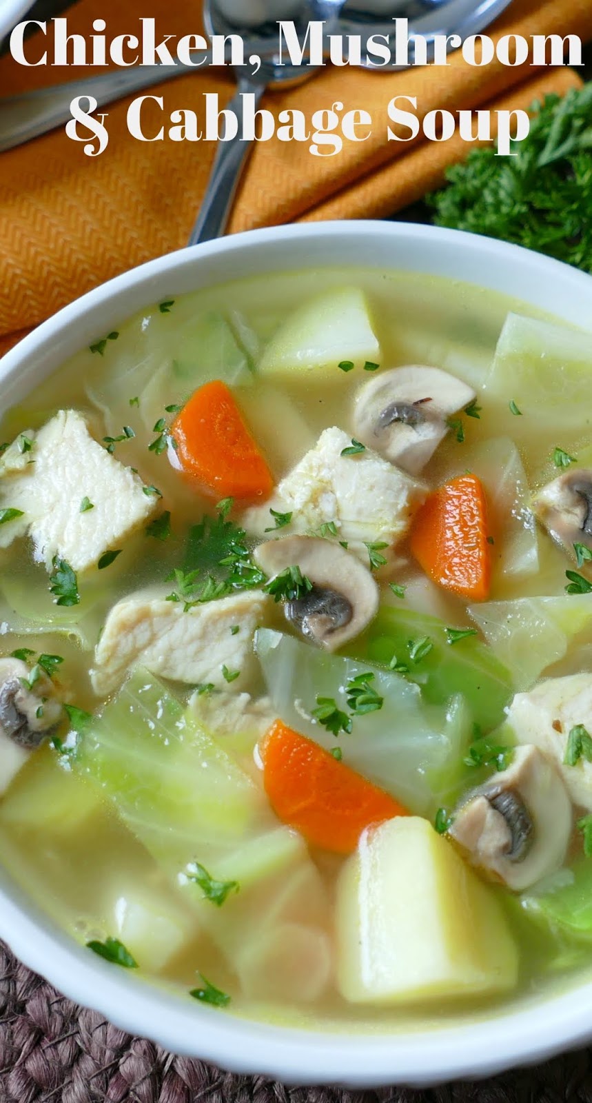 Chicken, Mushroom and Cabbage Soup Recipe