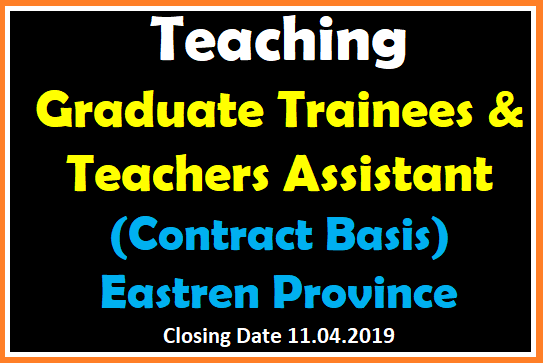 Teaching : Graduate Trainees & Teachers Assistant  (Contract Basis) - Eastern Province