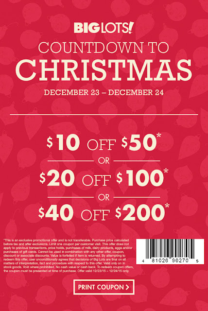 Big Lots Coupons - up to $40! Print now!