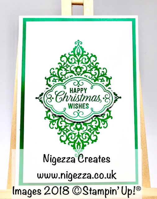 Clean & Simple Christmas Card Using Stampin' Up!® Flourish Filigree Nigezza Creates 