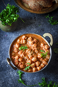 South Indian Chickpea Curry with coconut