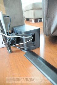 Keep cords near your couch organized and tidy using these tricks :: OrganizingMadeFun.com