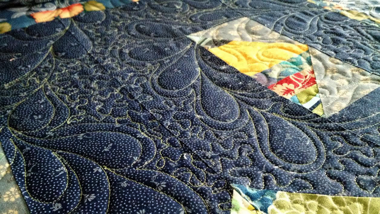 1893 Victorian Farmhouse Navy Blue Scrappy Quilt