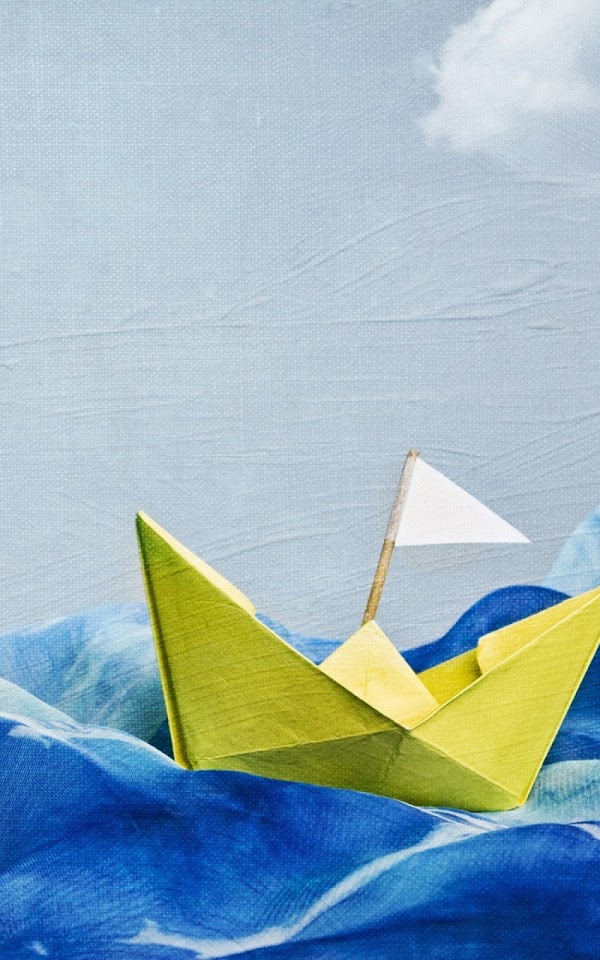 Yellow Paper Boat  Android Best Wallpaper