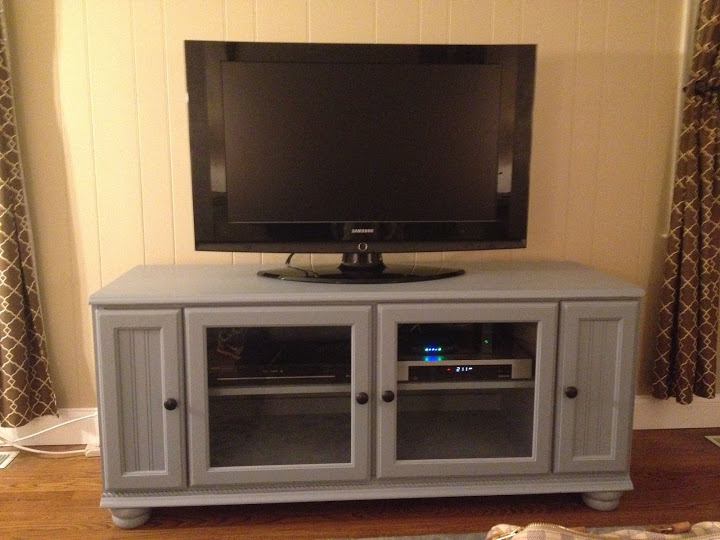 House and Handyman Painted TV Stand