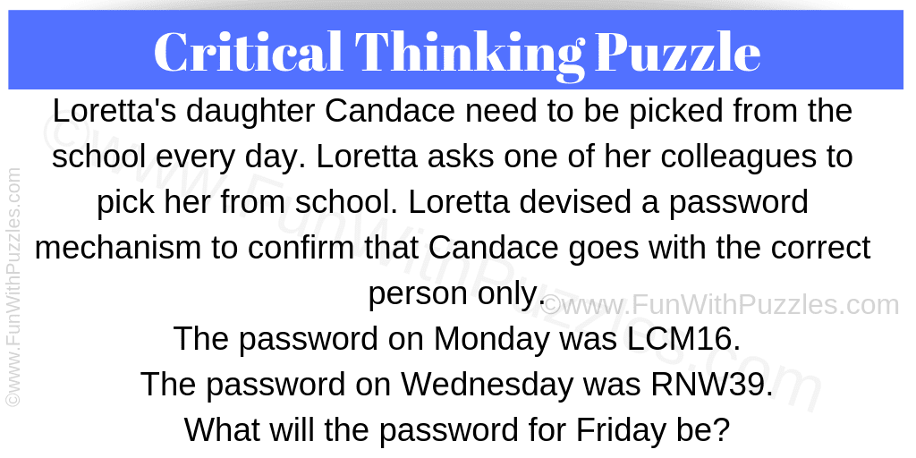 Critical Thinking Interview Puzzle Question with an Answer