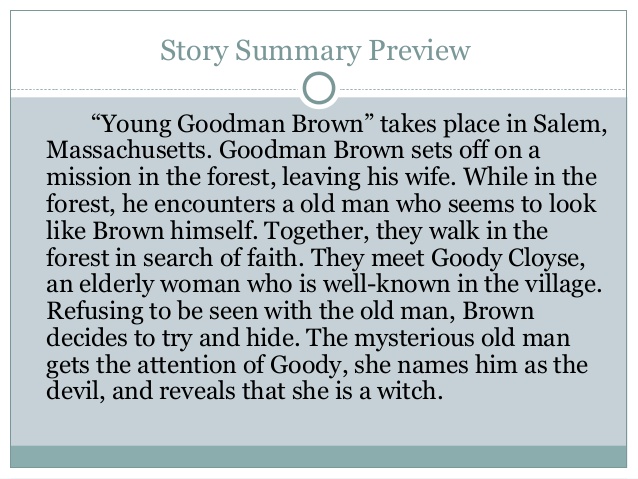 what is the point of view in young goodman brown