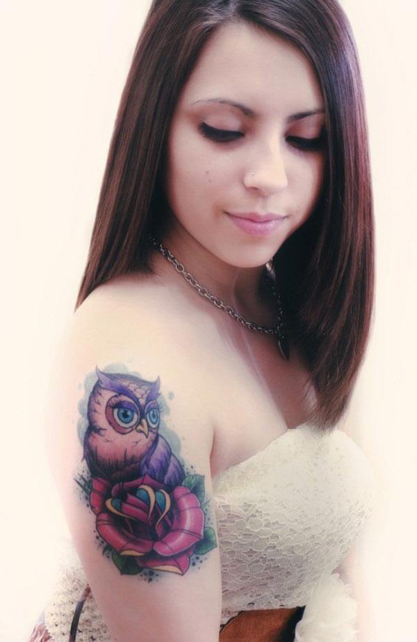 female owl tattoo female owl tattoo