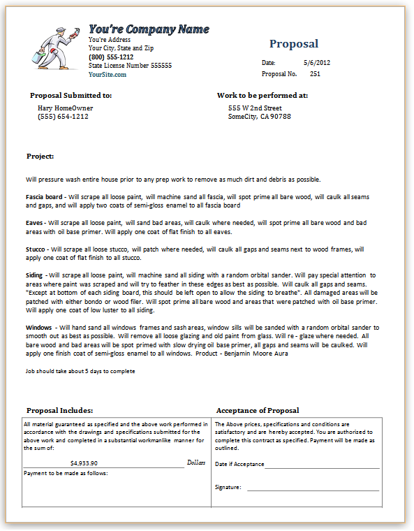 proposal template word free