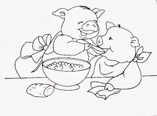 desenho de porquinhos para pintar
