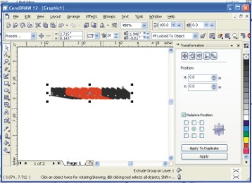 Membuat Bayangan Tulisan 3 D Pada Corel ( Interactive Extrude Tool )